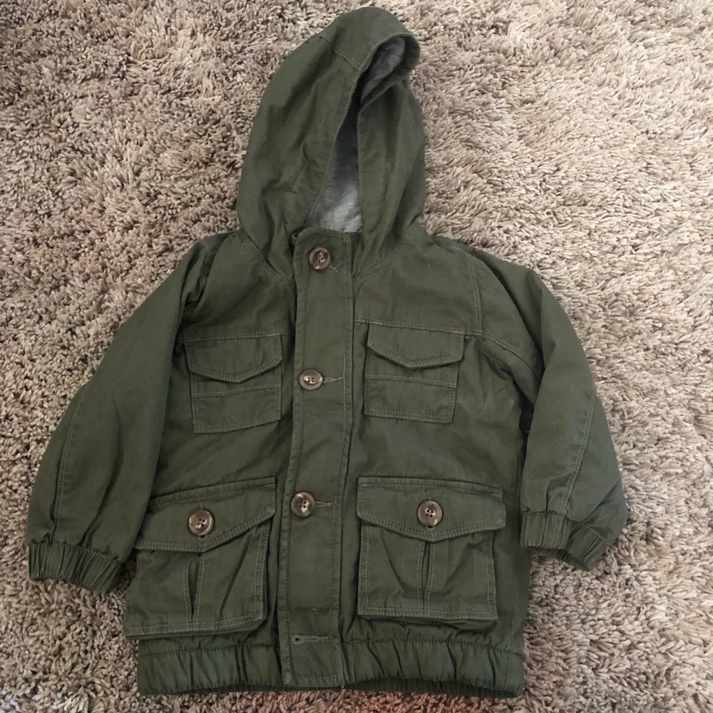 Boys military green lines jacket